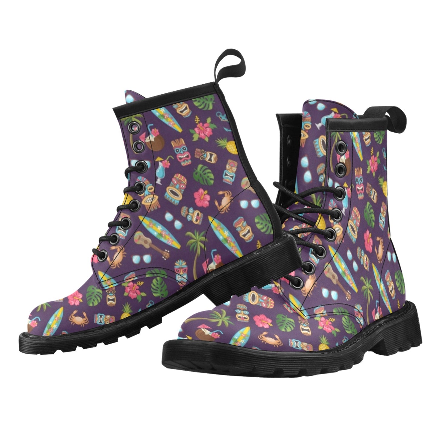 Hawaiian Themed Pattern Print Design H024 Women's Boots