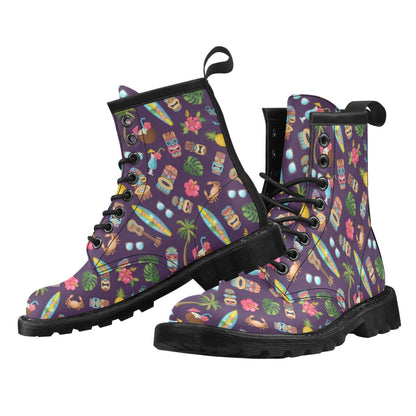 Hawaiian Themed Pattern Print Design H024 Women's Boots