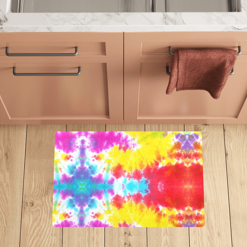 Tie Dye Rainbow Themed Print Kitchen Mat