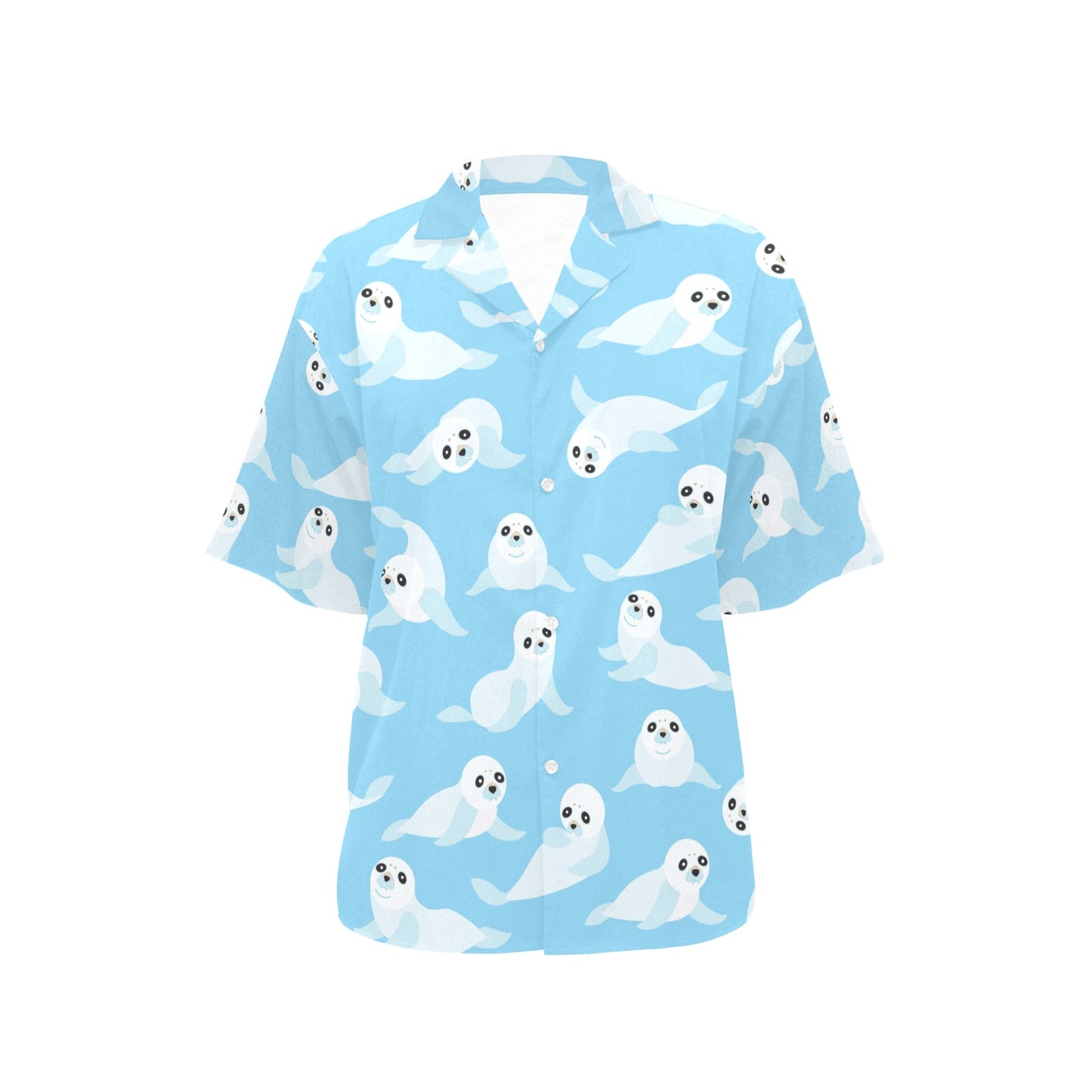 Sea Lion Cute Pattern Print Design 03 Women's Hawaiian Shirt