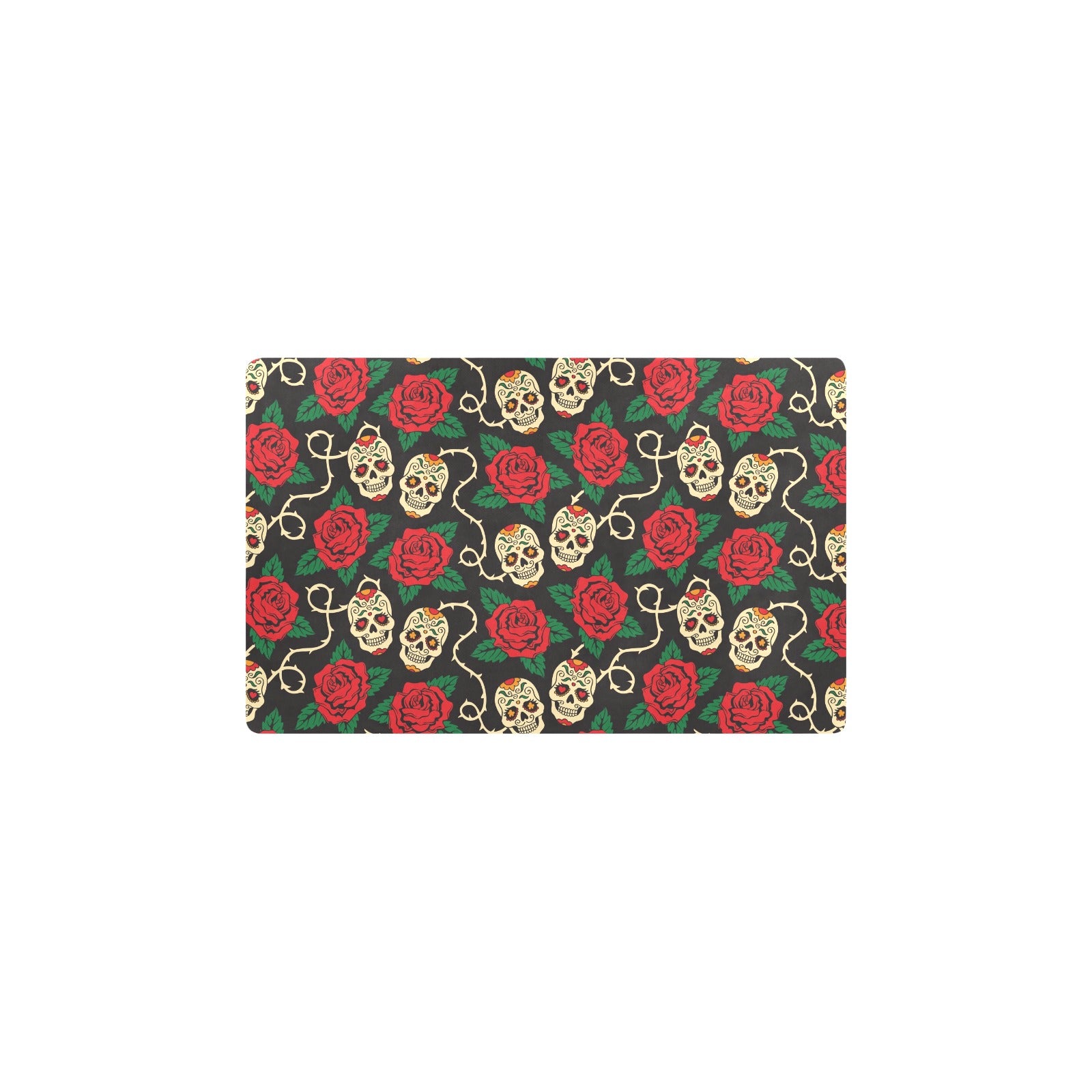 Sugar Skull Red Rose Print Design LKS301 Kitchen Mat