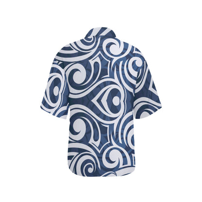 Maori Pattern Print Design 01 Women's Hawaiian Shirt