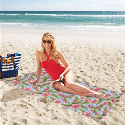 Tropical Flower Print Design LKS301 Beach Towel 32" x 71"