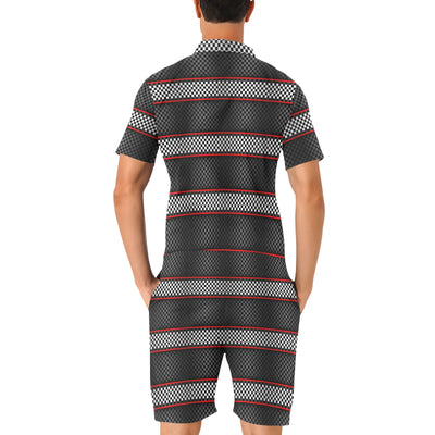 Checkered Flag Red Line Style Men's Romper