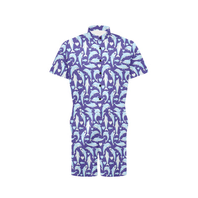 Dolphin Smile Print Pattern Men's Romper