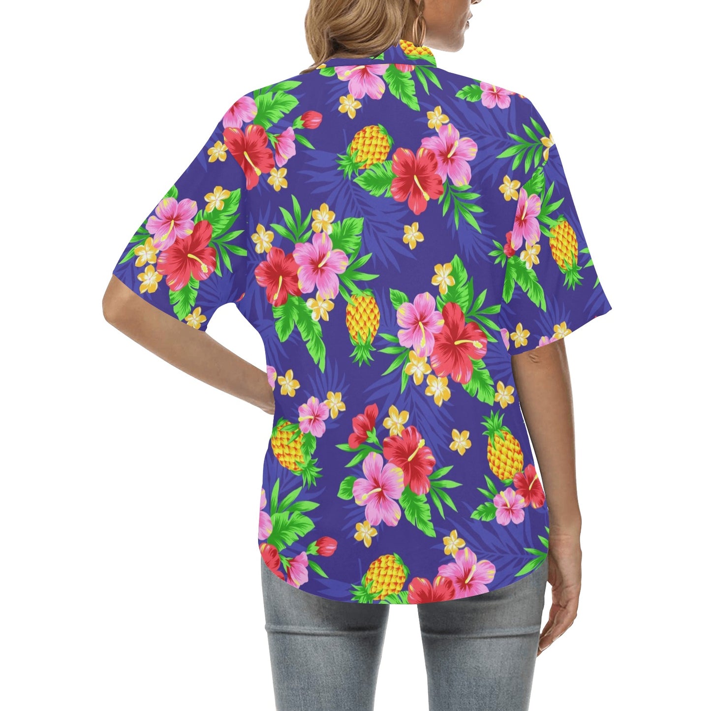 Hawaiian Themed Pattern Print Design H05 Women's Hawaiian Shirt