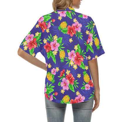 Hawaiian Themed Pattern Print Design H05 Women's Hawaiian Shirt
