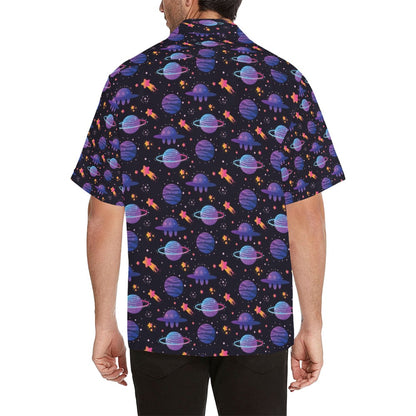 UFO Star Galaxy Print Design LKS308 Men's Hawaiian Shirt