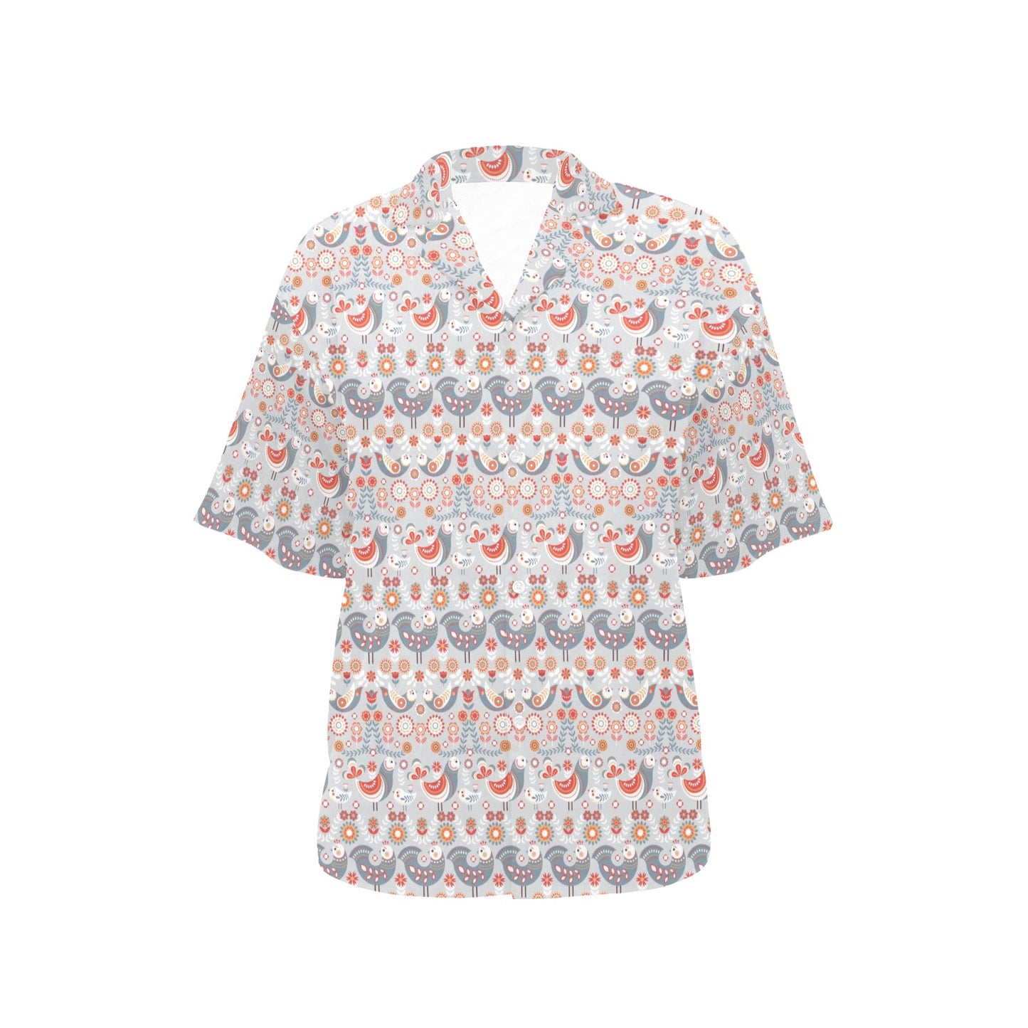 Swedish Nordic Design Print Women's Hawaiian Shirt