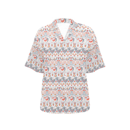 Swedish Nordic Design Print Women's Hawaiian Shirt