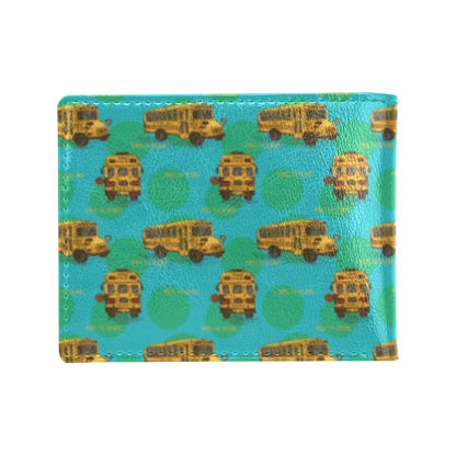 School Bus Print Design LKS308 Men's ID Card Wallet