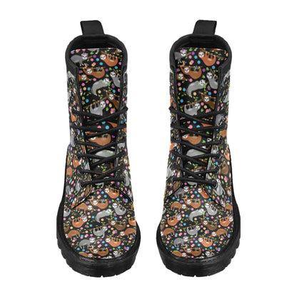 Sloth Print Design LKS306 Women's Boots