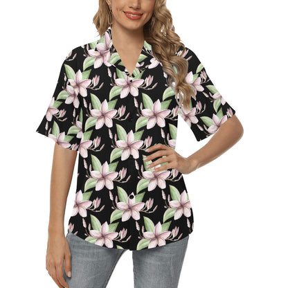 Plumeria Pattern Print Design PM02 Women's Hawaiian Shirt