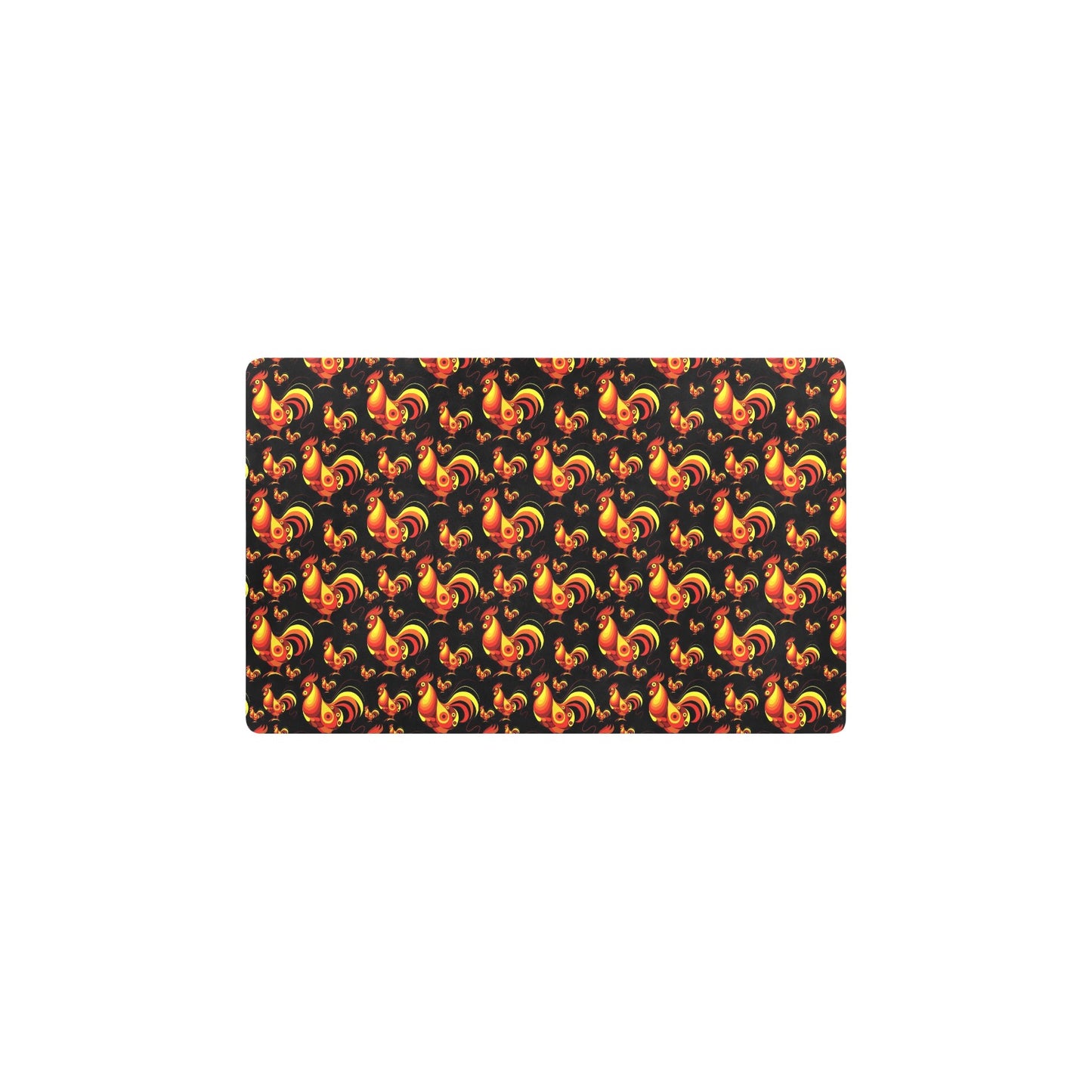 Rooster Print Themed Kitchen Mat