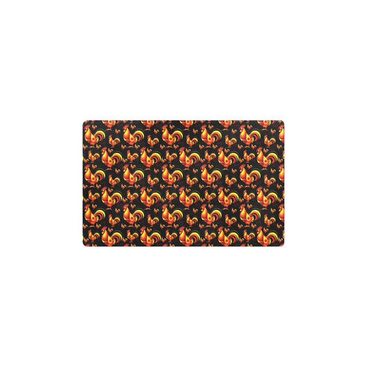 Rooster Print Themed Kitchen Mat