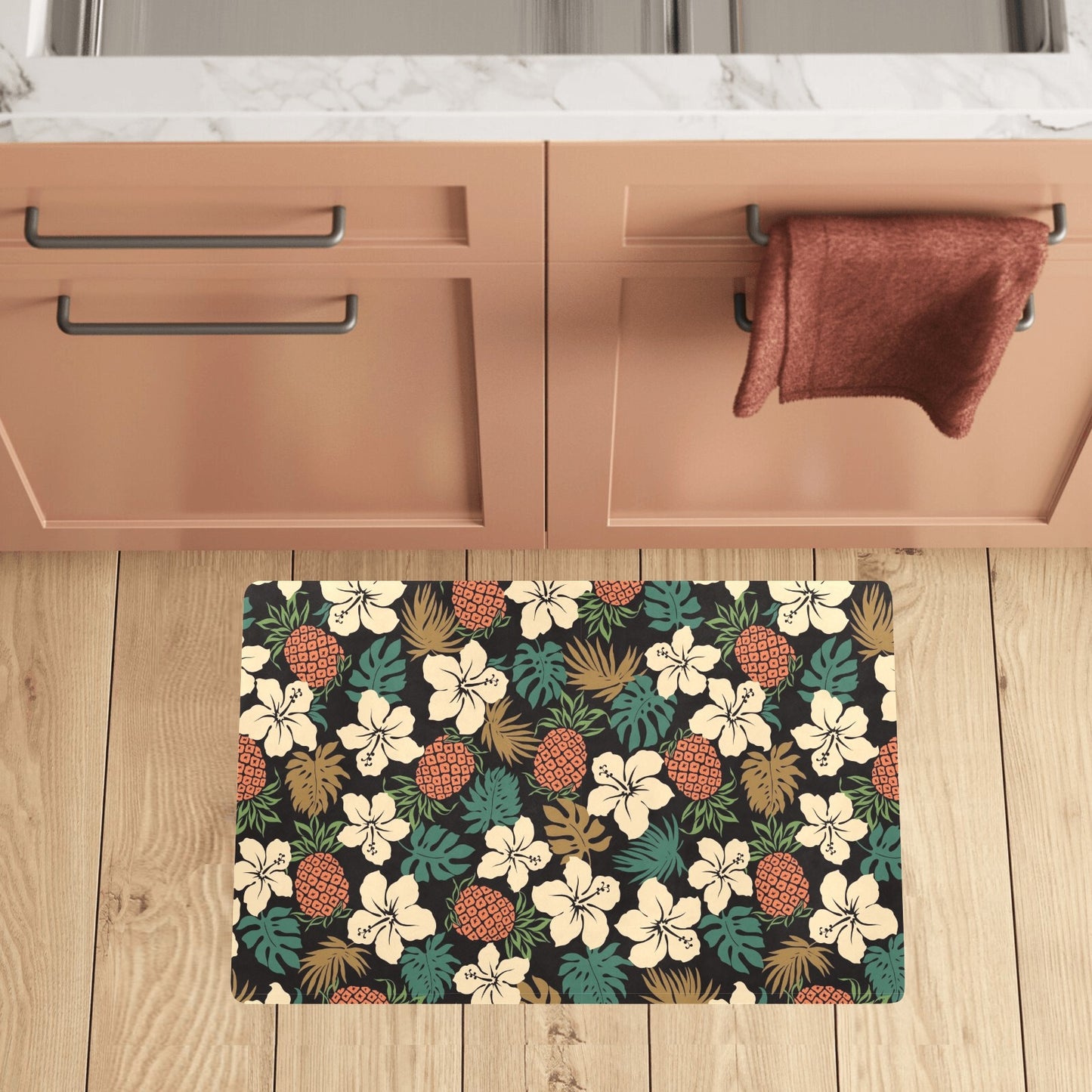 Hawaiian Themed Pattern Print Design H08 Kitchen Mat