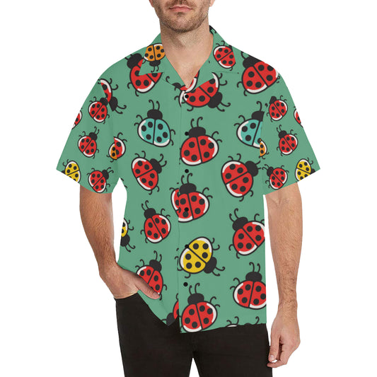 Ladybug Pattern Print Design 02 Men's Hawaiian Shirt