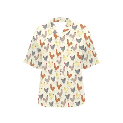 Chicken Pattern Print Design 05 Women's Hawaiian Shirt