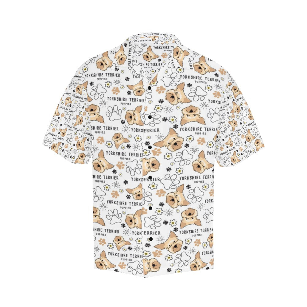 Yorkshire Terriers Print Design LKS308 Men's Hawaiian Shirt