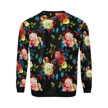 Peony Pattern Print Design PE07 Men Long Sleeve Sweatshirt