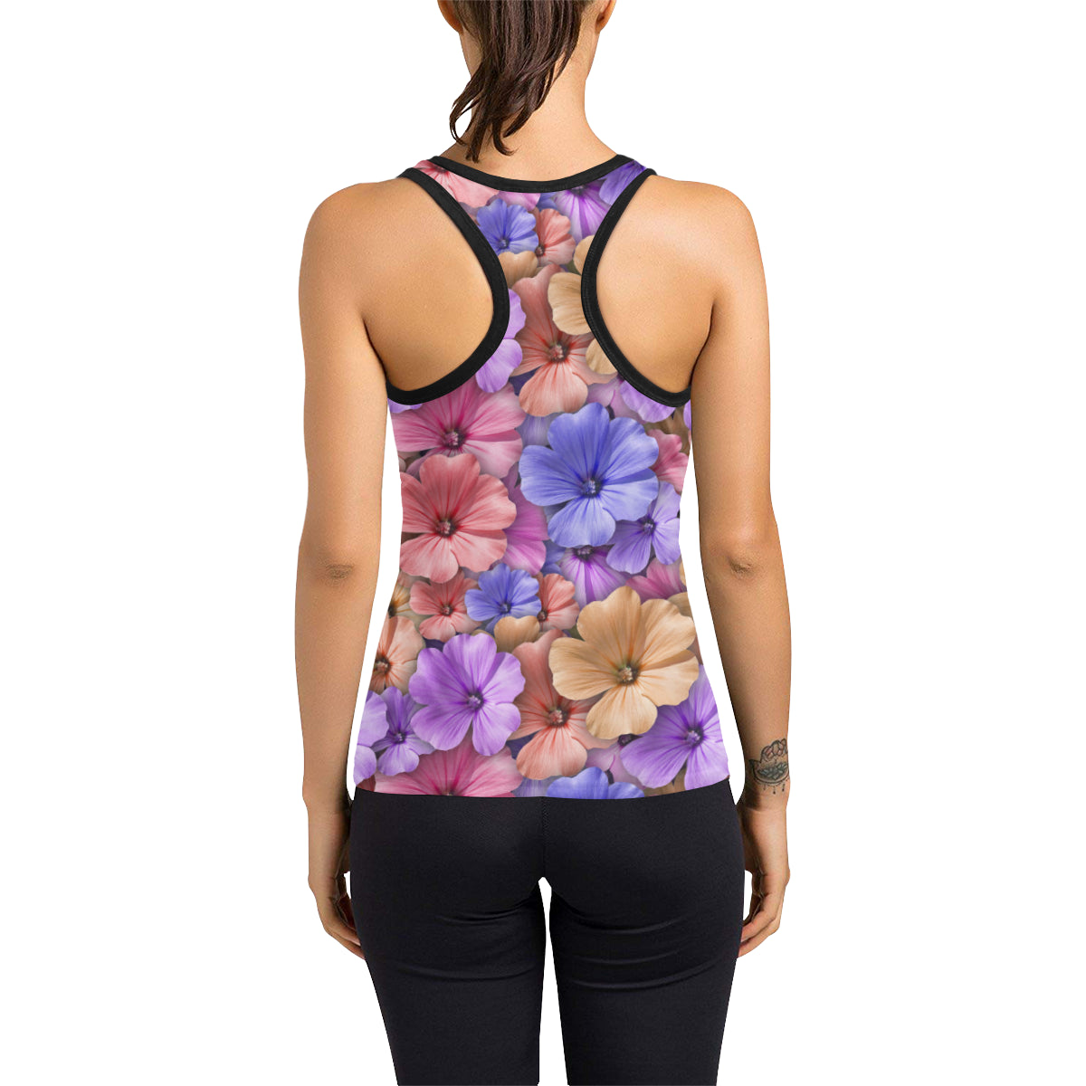 Colorful Geranium Pattern Women's Racerback Tank Top