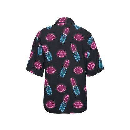 Lipstick Color Neon Pattern Print Design 03 Women's Hawaiian Shirt