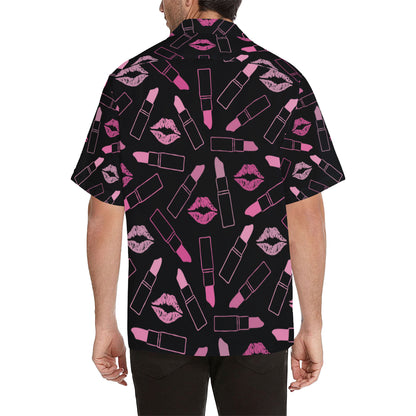 Lipstick Pink Pattern Print Design 01 Men's Hawaiian Shirt