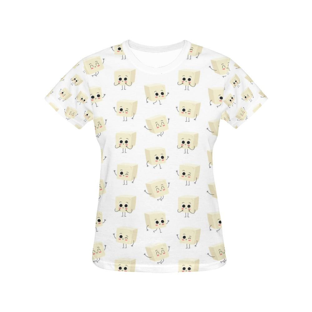 Tofu Print Design LKS301 Women's  T-shirt