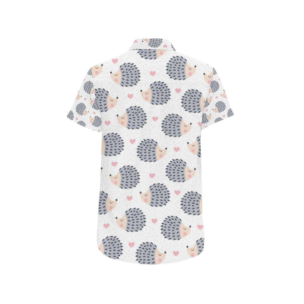 Hedgehog Baby Pattern Print Design 03 Men's Short Sleeve Button Up Shirt