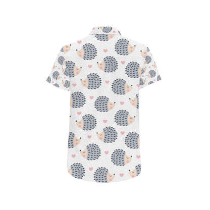 Hedgehog Baby Pattern Print Design 03 Men's Short Sleeve Button Up Shirt