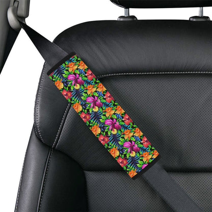 Tropical Folower Colorful Print Car Seat Belt Cover