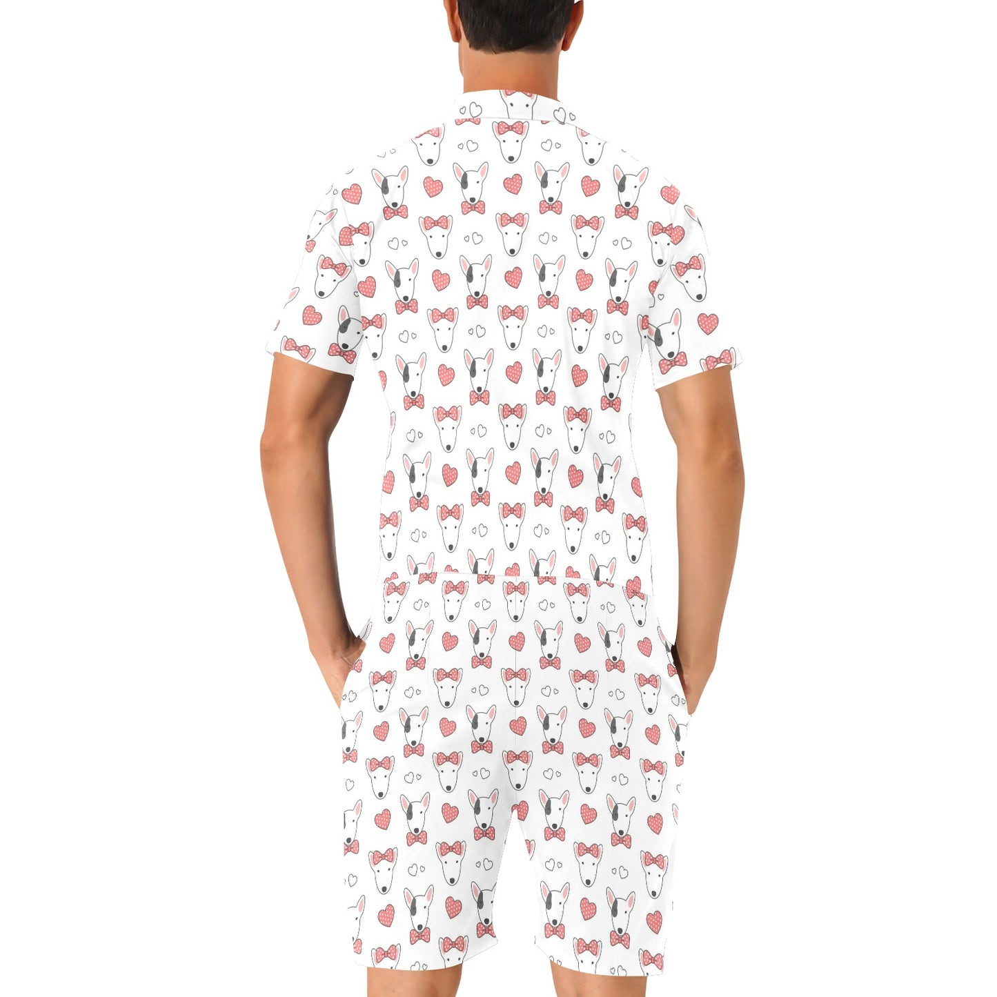 Bull Terriers Pattern Print Design 08 Men's Romper