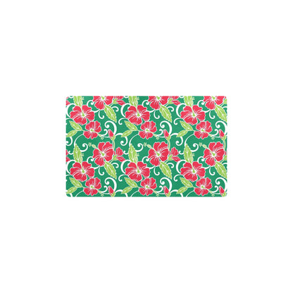 Red Hibiscus Pattern Print Design HB019 Kitchen Mat