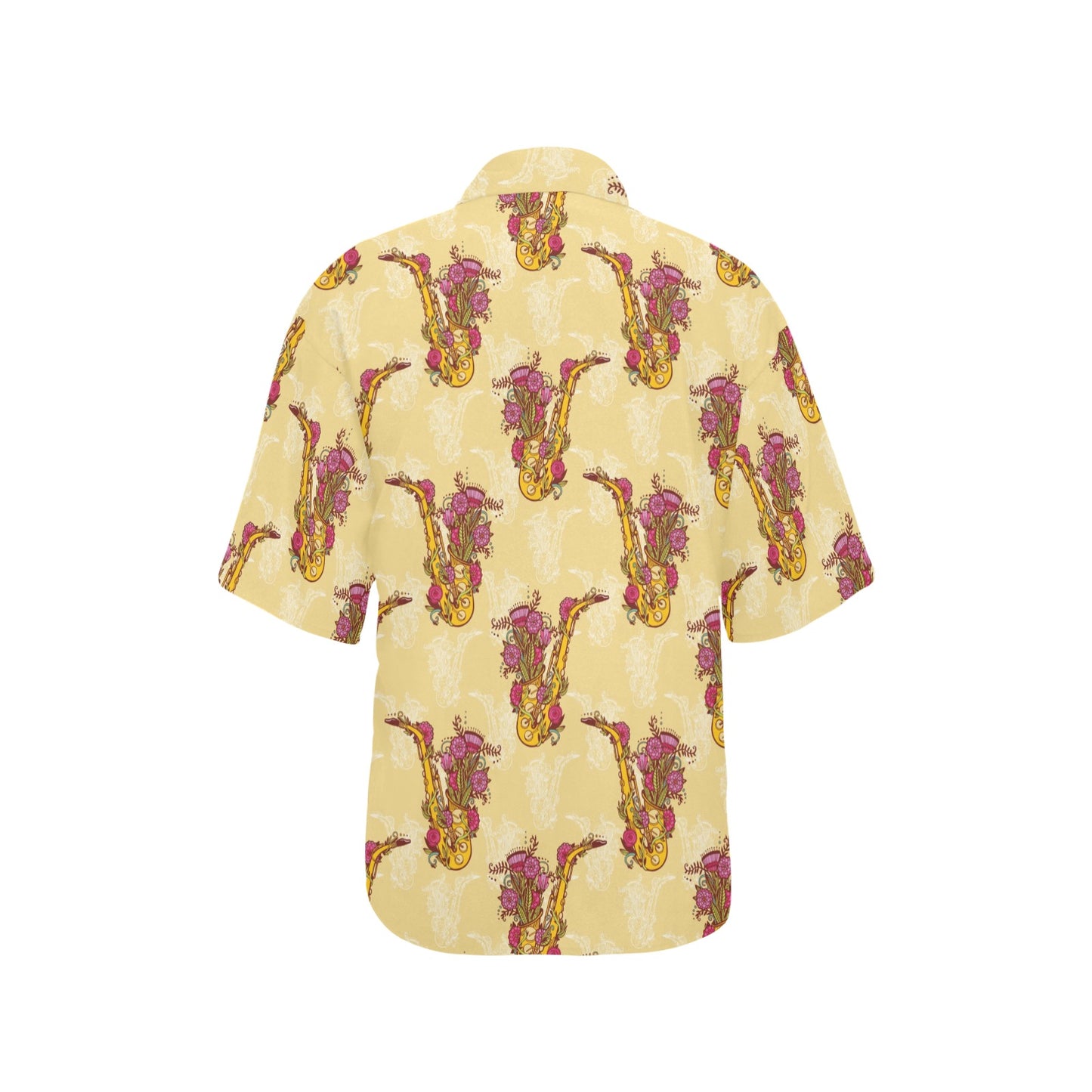 Saxophone Pattern Print Design 04 Women's Hawaiian Shirt