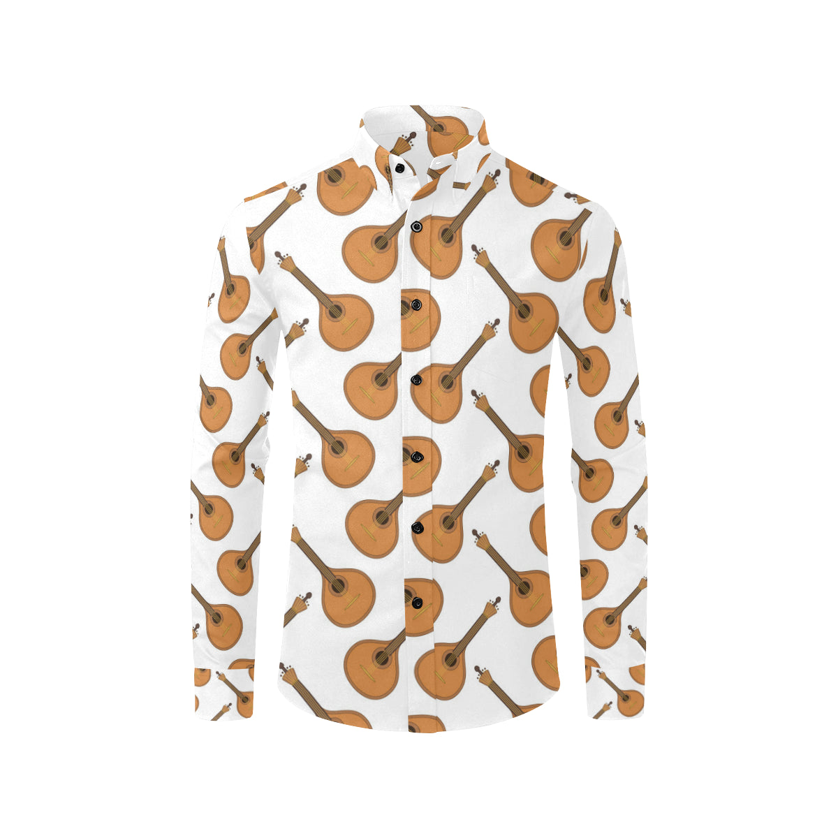 Mandolin Pattern Print Design 01 Men's Long Sleeve Shirt
