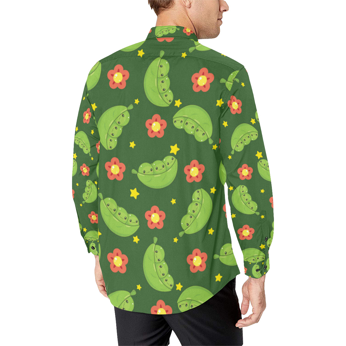 Peas Pattern Print Design A01 Men's Long Sleeve Shirt