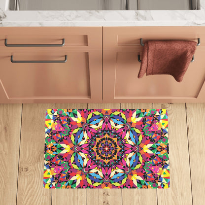 Kaleidoscope Pattern Print Design 02 Kitchen Mat