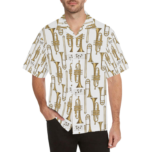 Trombone Pattern Print Design 04 Men's Hawaiian Shirt