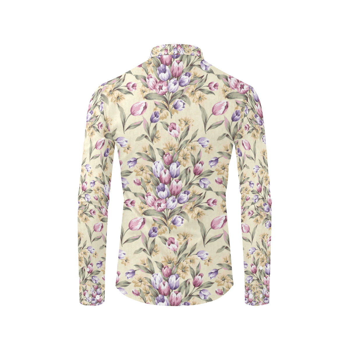 Tulip Pattern Print Design TP04 Men's Long Sleeve Shirt