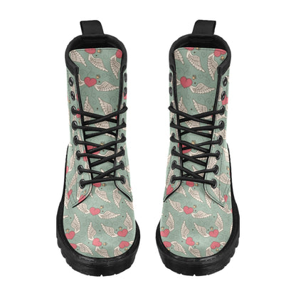 Angel Wings Heart Design Themed Print Women's Boots