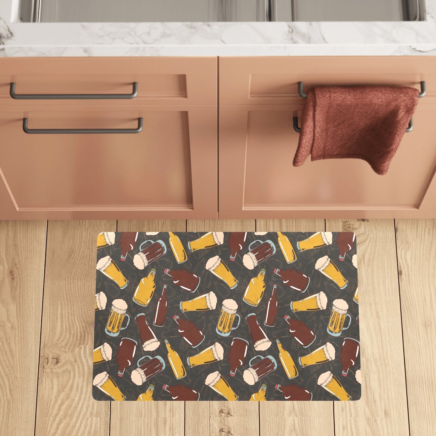 Beer Pattern Print Design 03 Kitchen Mat