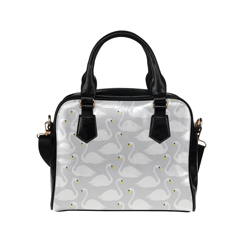 Swan Pattern Print Design 02 Shoulder Handbag