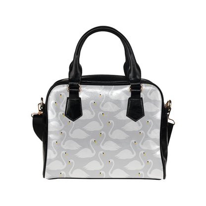 Swan Pattern Print Design 02 Shoulder Handbag