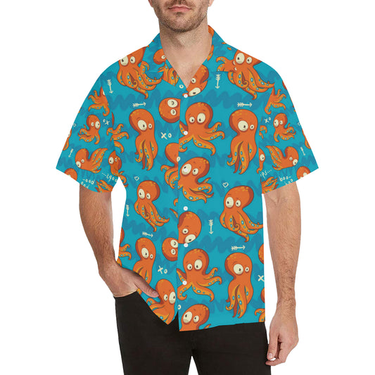 Octopus Pattern Print Design A02 Men's Hawaiian Shirt