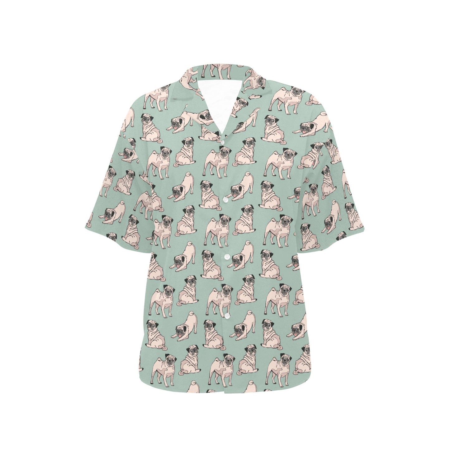 Pug Pattern Print Design A01 Women's Hawaiian Shirt