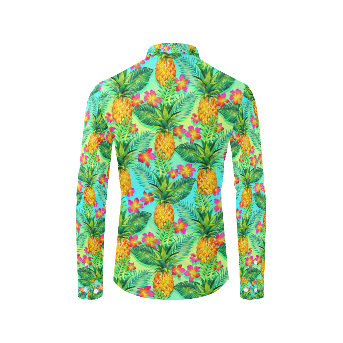 Pineapple Pattern Print Design PP010 Men's Long Sleeve Shirt
