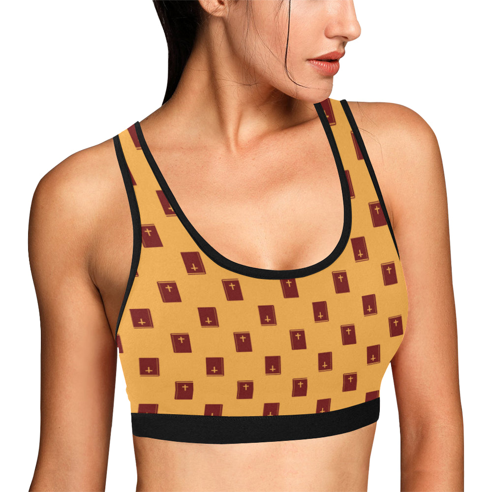 Bible Pattern Print Design 05 Sports Bra
