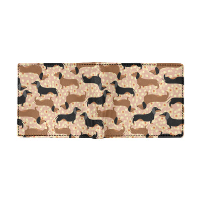 Dachshund Pattern Print Design 011 Men's ID Card Wallet