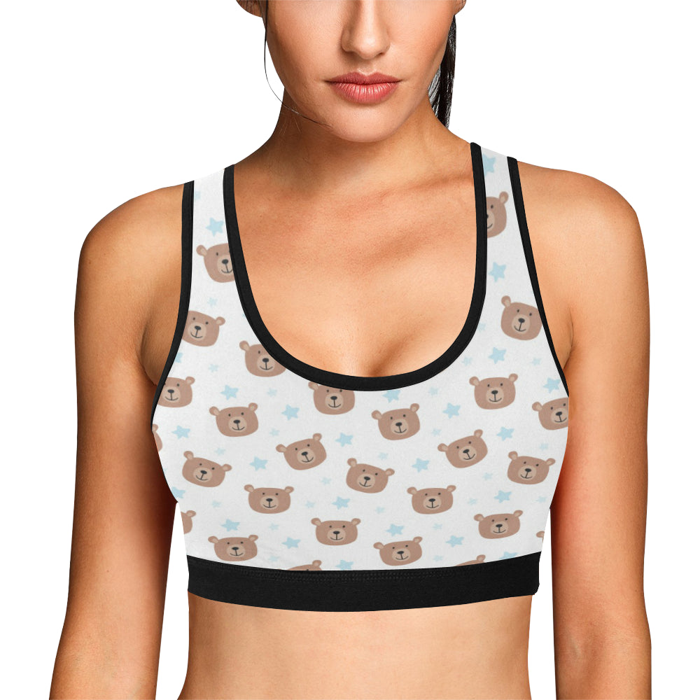 Bear Pattern Print Design BE02 Sports Bra