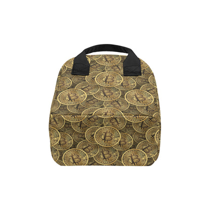 Bitcoin Pattern Print Design DO01 Insulated Lunch Bag